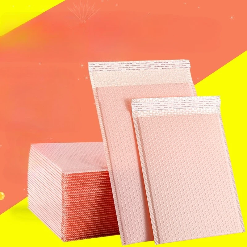 20pcs/light Pink Retro Bubble Bag, Co Extruded Film Matte Thickened Transport Foam Bag