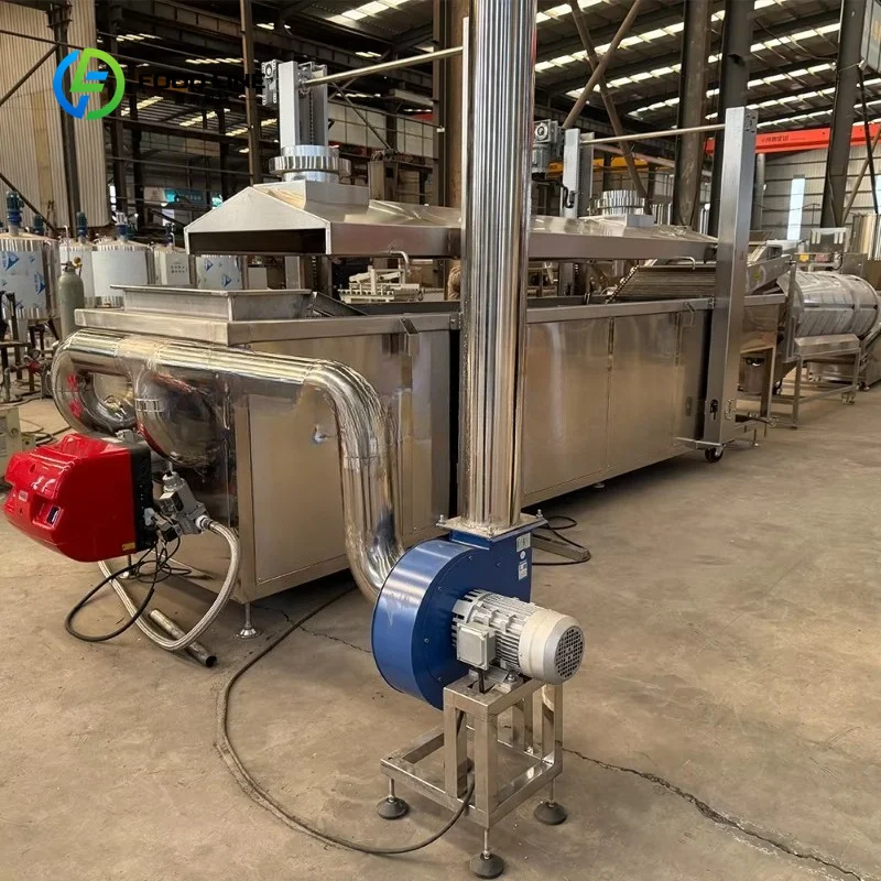Customized Automatic 304 Stainless Steel Electric French Fries Banana Plantain Chips Deep Frying Machine Continuous Fryer