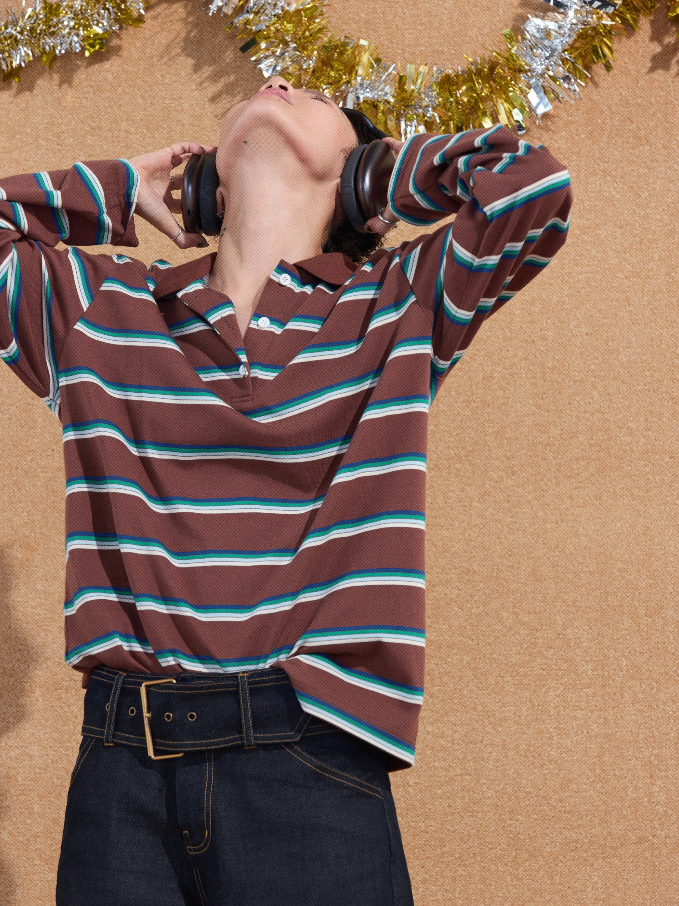 

Американский ретро-топ в полоску, свободного кроя, для женщин, на осень, с классическим принтом, из хлопка и полиэстера...