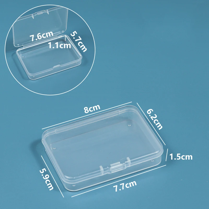 

Transparent PP plastic box, rice bead storage, long flat box, thin design, integrated flip cover, packaging box