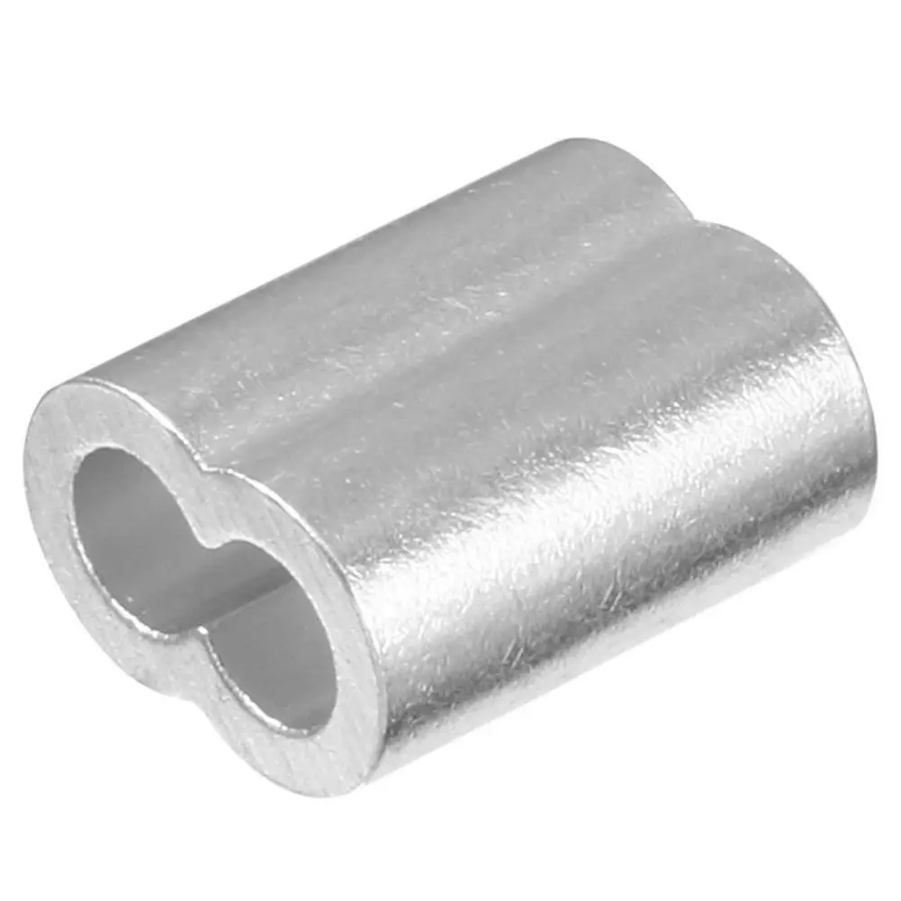 AA86 5/32 pulgadas (4 mm) de diámetro cuerda de alambre manguitos de aluminio accesorios de clip engarzadores de cables 100 piezas