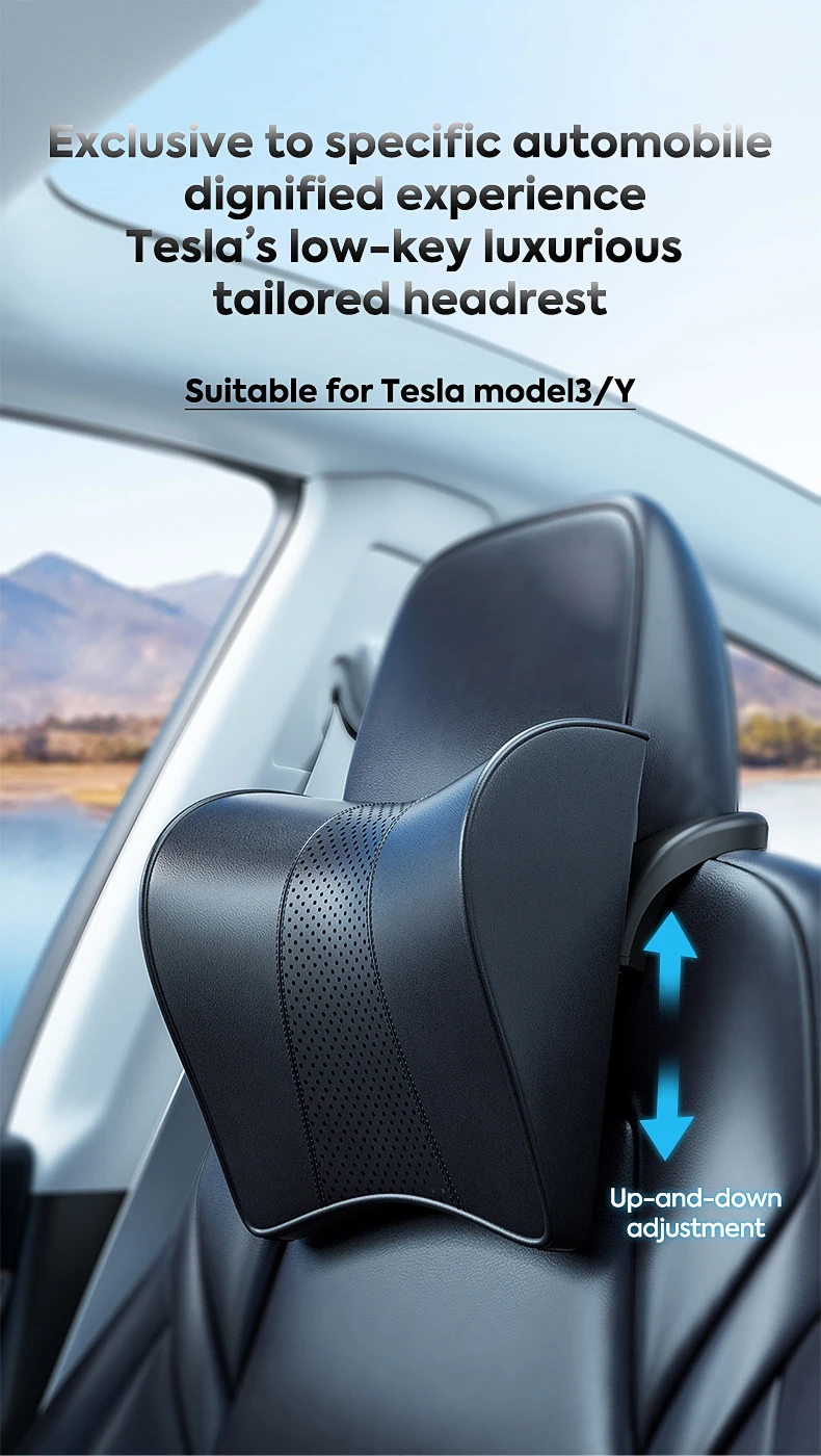 Auto-Nackenkissen für Model 3 und Model Y, Fahrzeug-Kopfstützen zur Linderung von Nackensteifheit, Sitz-Nackenstützkissen – Detail 1