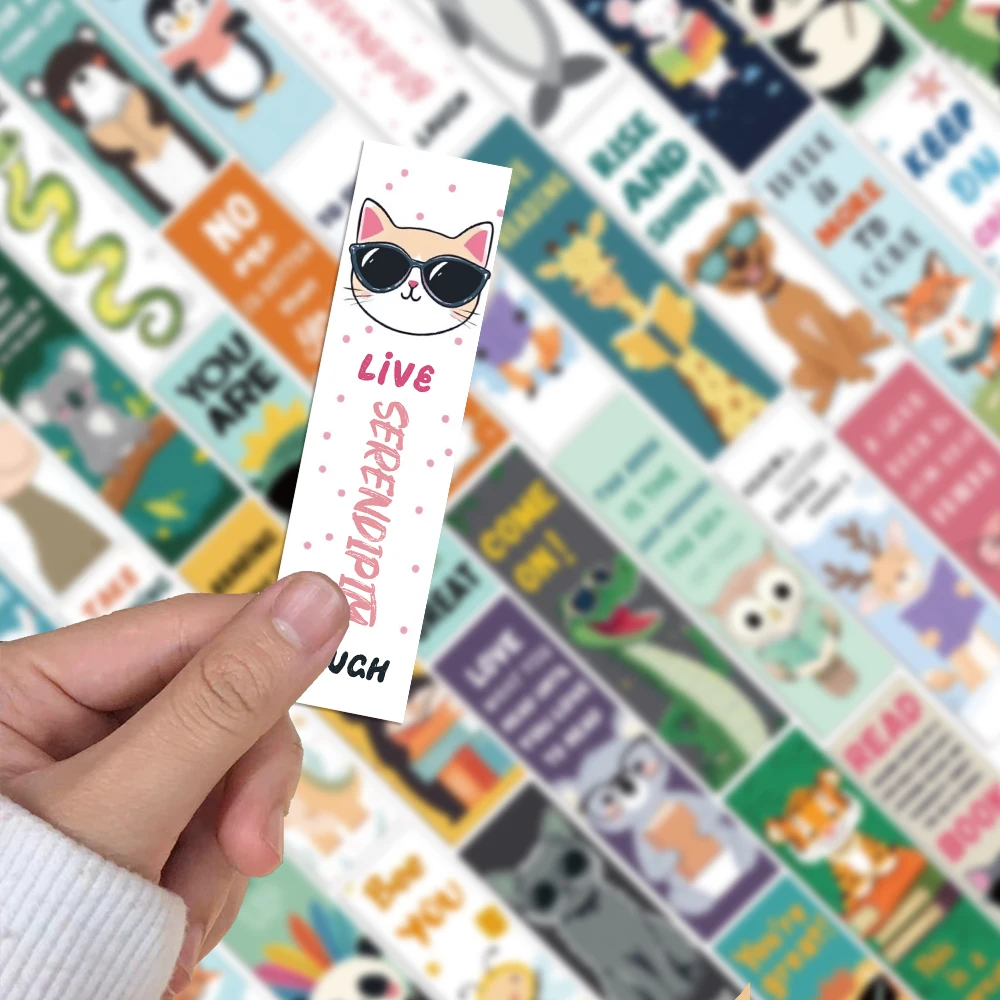 50PCS Creative Pet Reading Bookmarks Gifts Inspirational Paper Bookmarks Student Books Page Label Cards