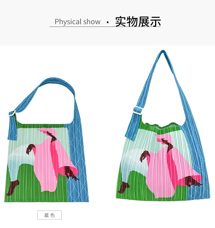 IN STOCK Trendy casual pleated drawstring small square bag Canvas tote bag with pleated design casual flat bag HOT SELLING