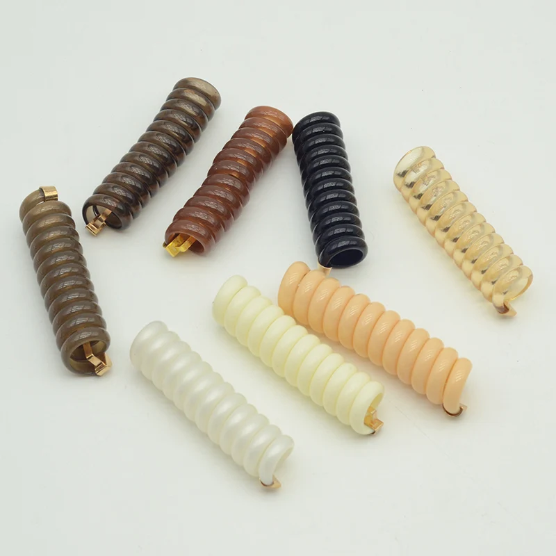 20PCS Elastic Telephone Wire Cords Hair Bands With Metal Hook Japanese Weaving Ponytail Artifact Tools Girl Hair Tie Bun-Head