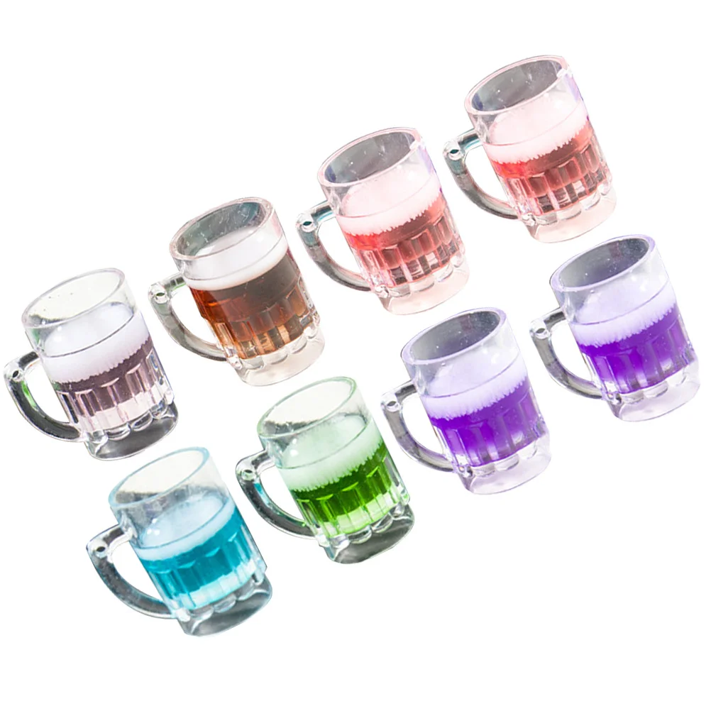 

8Pcs Resin Beer Cup Charms Bright Color Fine Texture Beer Cup Pendants DIY Jewelry Making Supplies Unique Handmade Gift