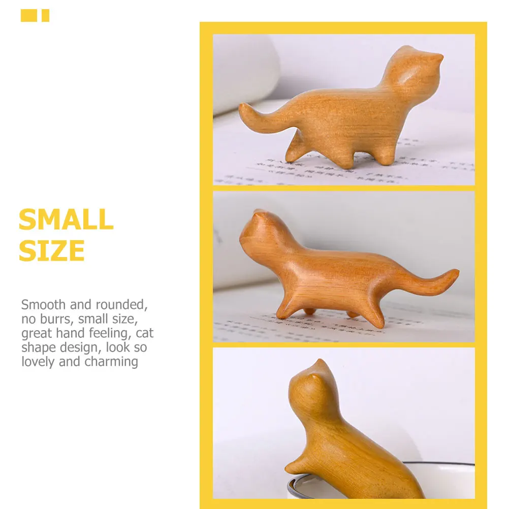 

Miniature Sandalwood Cat Ornaments Sculpture Paper Cup Small s Office Decor