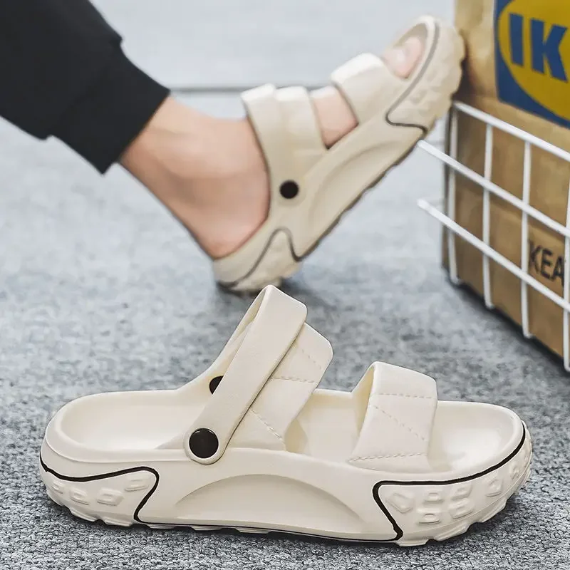 

Домашние и уличные домашние тапочки на платформе, мужские тапочки для прогулок, домашние развлечения, стиль 2025, летняя распродажа, модная мужская обувь высокого качества