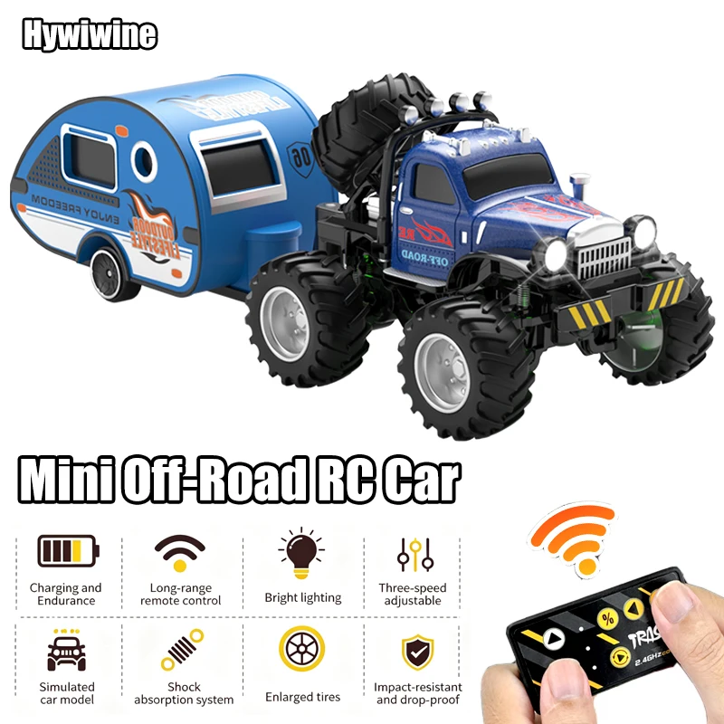 New 1:64 Rc Car Mini 2.4Ghz City Road Handle High Speed Alloy All Terrain Remote Control Car Dual Control Children's Toys Gifts