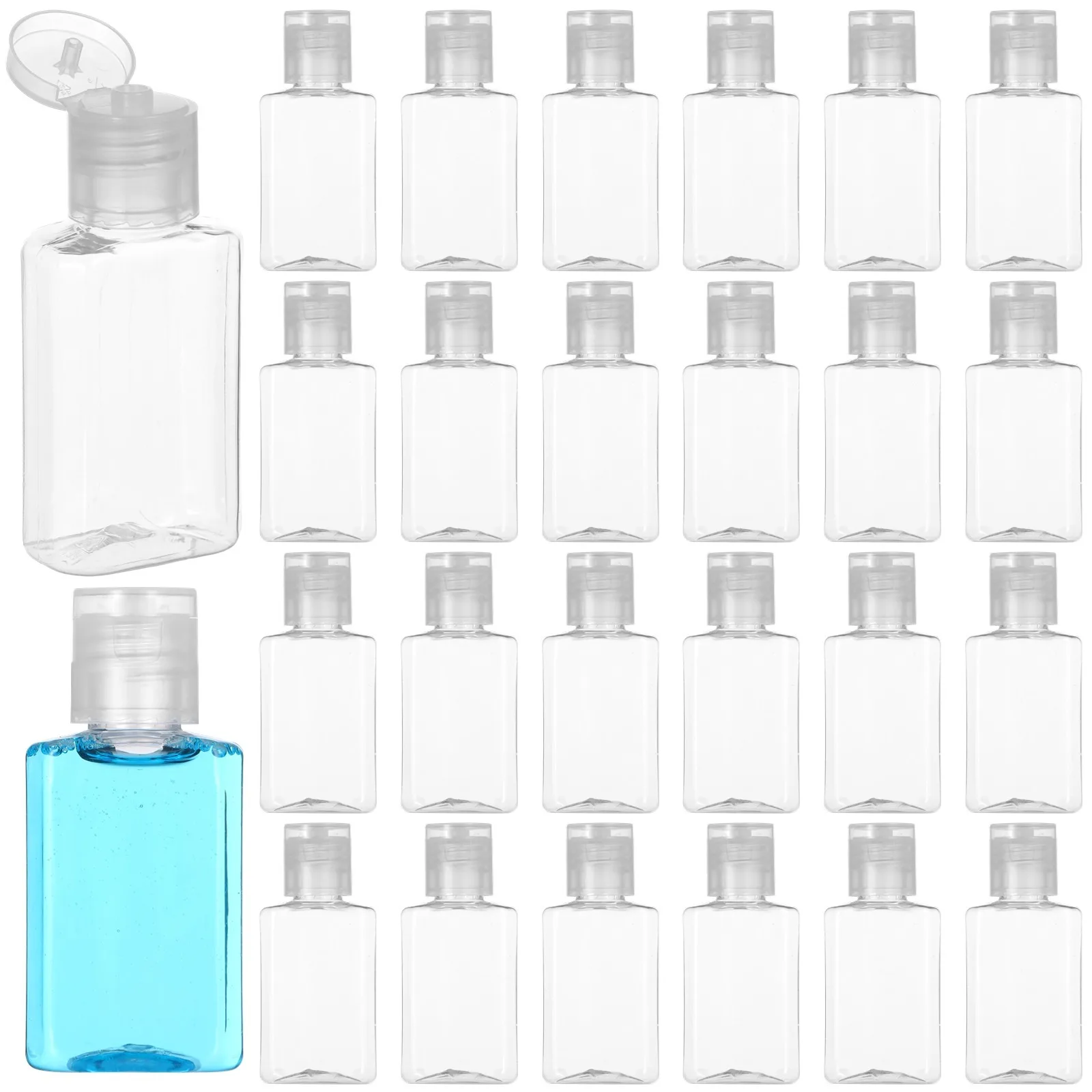100Pcs Plastic Empty Bottles Travel Mini Clear Bottles Portable Hand Sanitizer Bottles Refillable Containers Cosmetic Containers