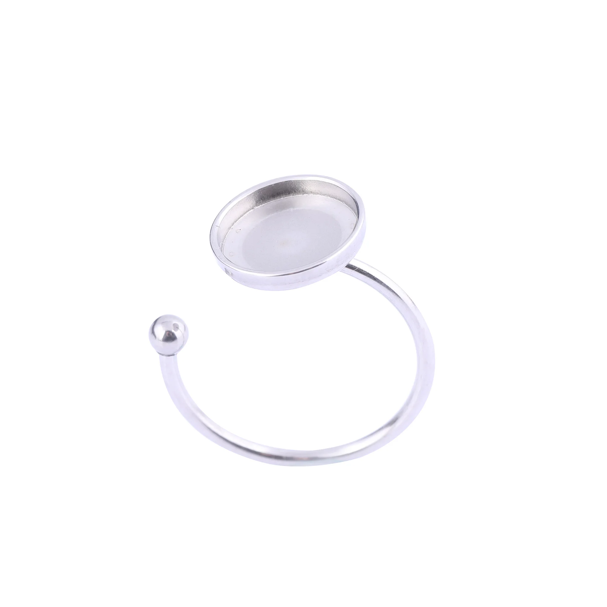 10pcs stainless steel 10mm round cabochon ring base blanks diy fingerring bezel settings for jewelry making supplies