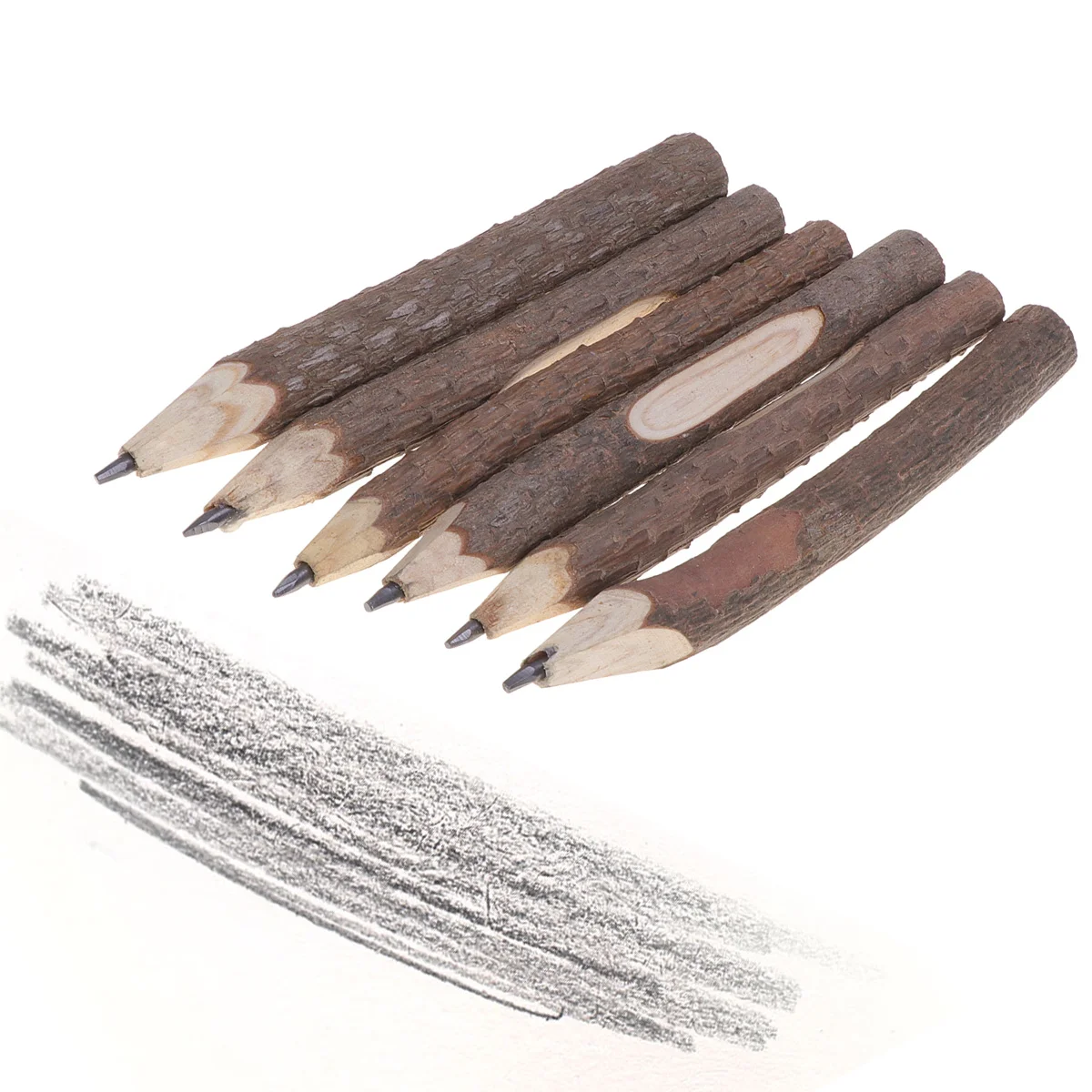 6PCS Natur Baum Zweig Bleistift Rinde Stift Baum Zweig Bleistifte Zeichnung Öl Basis Bleistift Set für Künstler Skizze