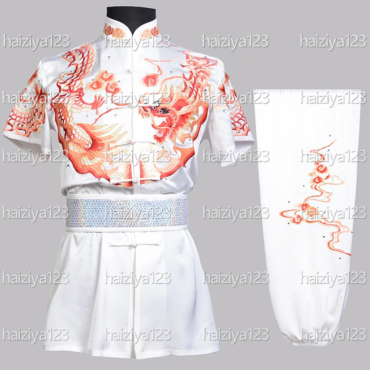 

Униформа ушу с вышитым драконом, одежда для кунг-фу, одежда Taolu, одежда Чанцюань, гоночная одежда для мужчин, женщин, девочек, мальчиков, детей, взрослых