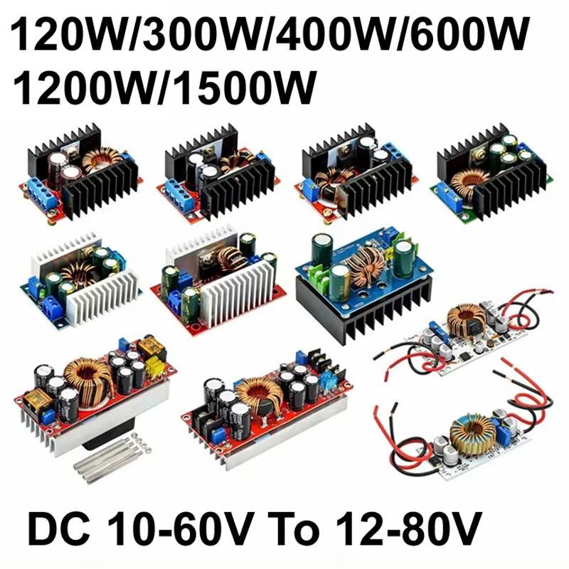 Adjustable DC-DC 8V-60V to 7V-90V 5A-20A 120W/300W/400W/600W/1200W/1500W Boost Converter Step Up /Step-Down Power Supply Module