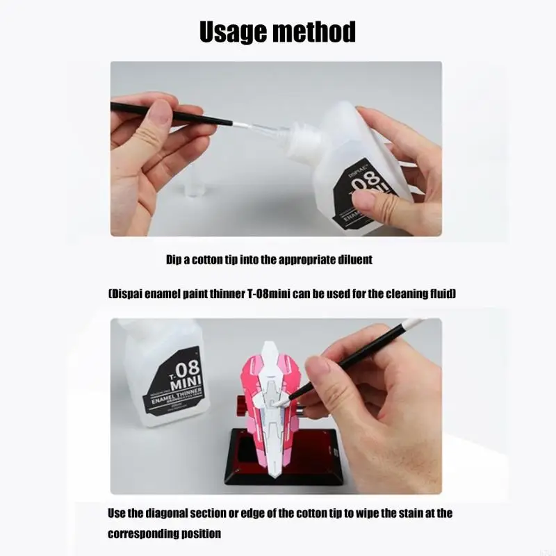 57QF Easy to Use Cleaning Stick High Absorbency Cotton Head Tool for Effective Line Wash and Paint Residues Removal
