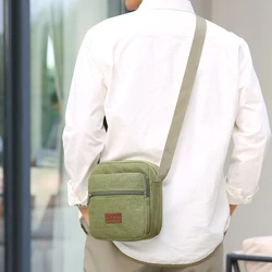 Vintage Single Shoulder Bags Men Zipper Multilayer Messenger Crossbody Bags For Male Casual Short Travel Mini Bag