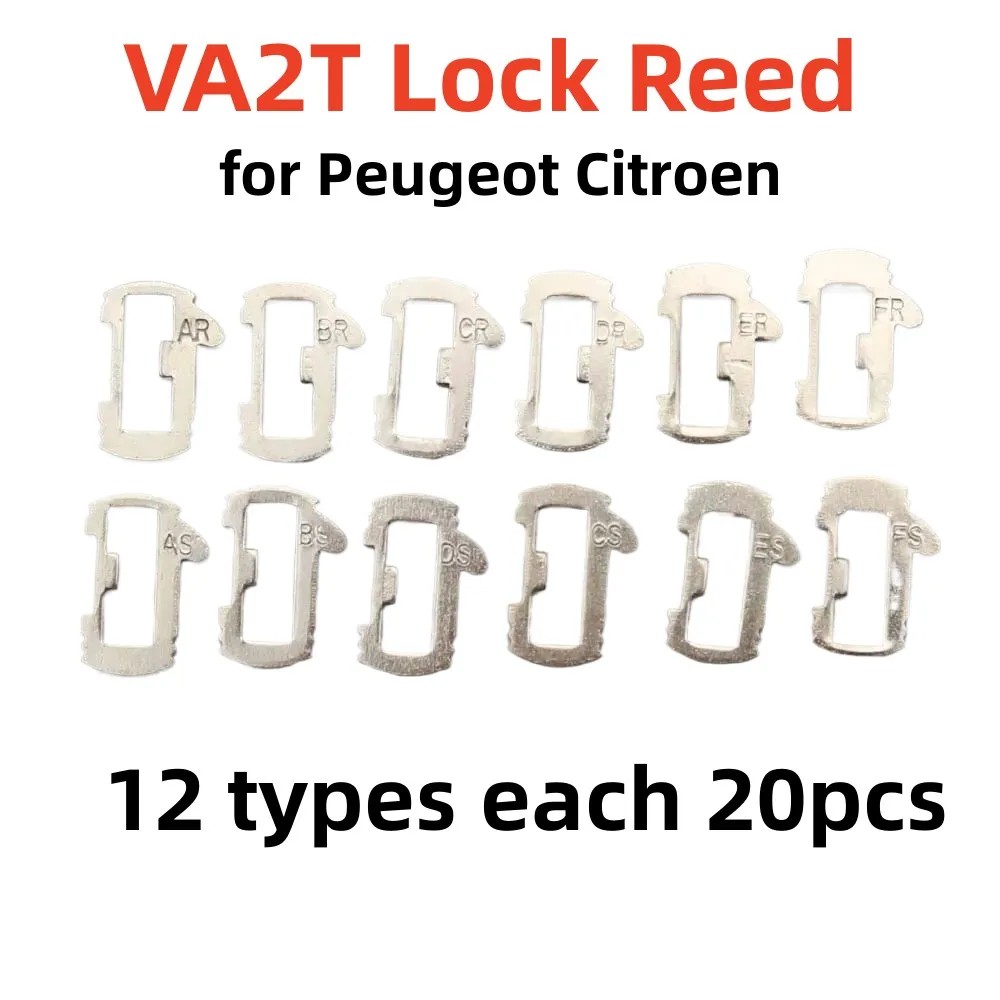 200Pcs/lot VA2T VA2 brass Car Lock Repair Accessories Car Lock Reed Lock Plate For Peugeot Citroen 12 types each 20pcs