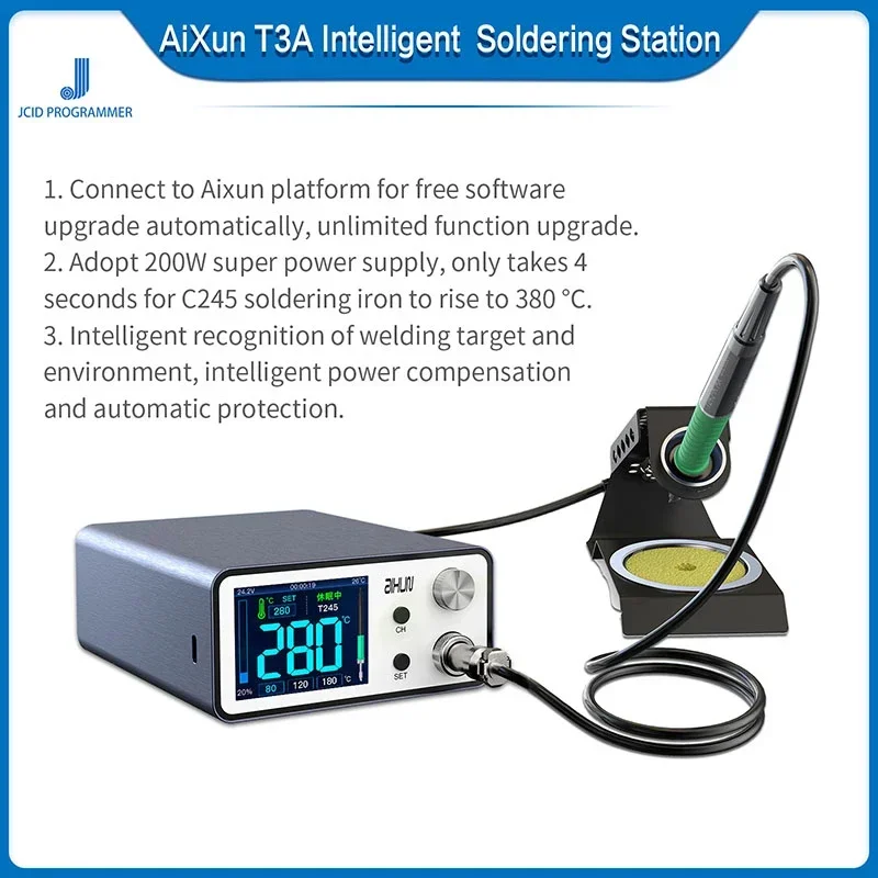 NEW JCID Aixun T3A intelligent Welding Station With Soldering Iron T115 T245 T210 Handle Welding Tips For Phone BGA Repair Tools