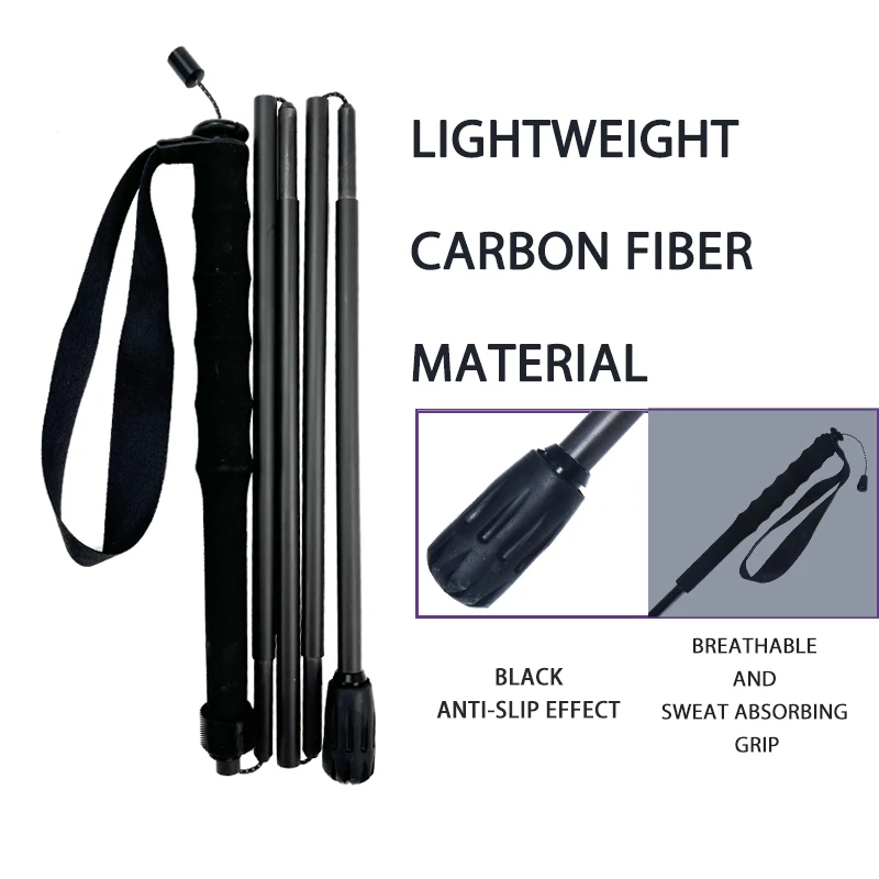 Wandel-/trekkingstokken van koolstofvezel |   Ultralichte bergbeklimstokken met anti-shock tips