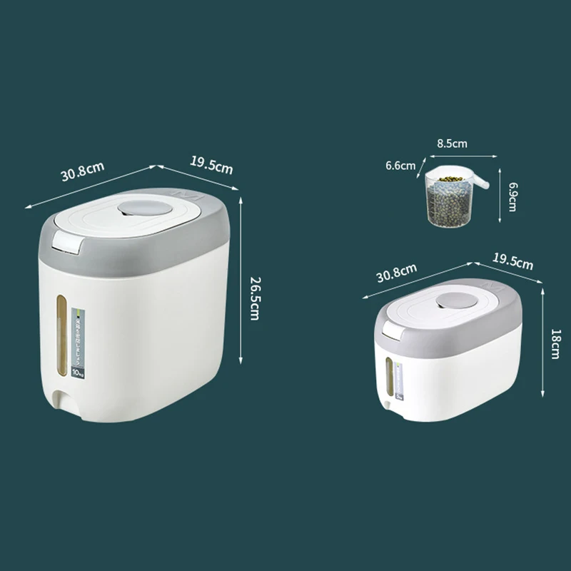 5/10Kg Rice Bucket Sealed Rice Dispenser Insect Moisture Proof Sealed Rice Storage Container Grain Storage Box