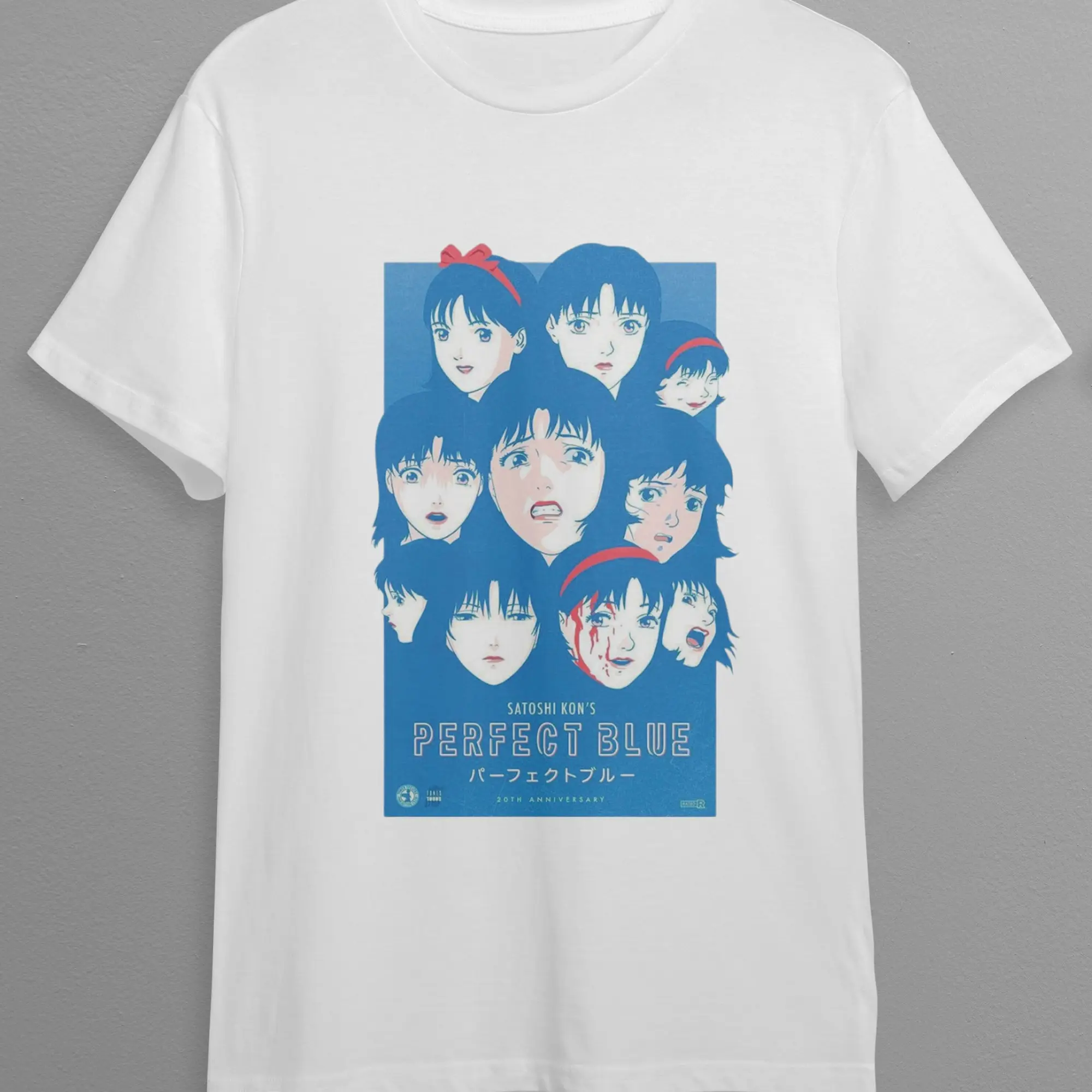 Идеальная синяя футболка Mima Kirigoe в винтажном стиле S1011