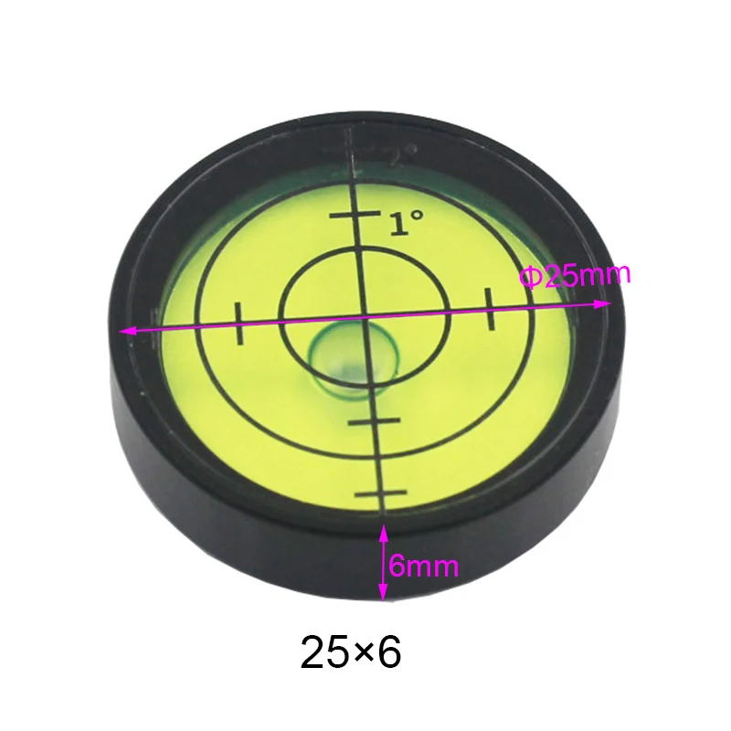 Dia 20mm to 75mm Round Metal Glass Bubble Level High Precision Multi-specification Universal Horizontal Bubbles Leveling Tool