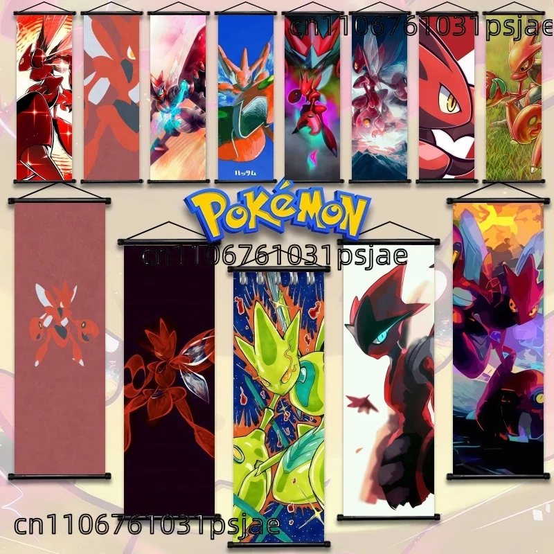 poster-de-suspensao-de-rolo-de-tecido-artistico-pokemon-scizor-de-alta-qualidade-decoracao-de-estilo-mecanico-para-salas-de-jogos-e-anime