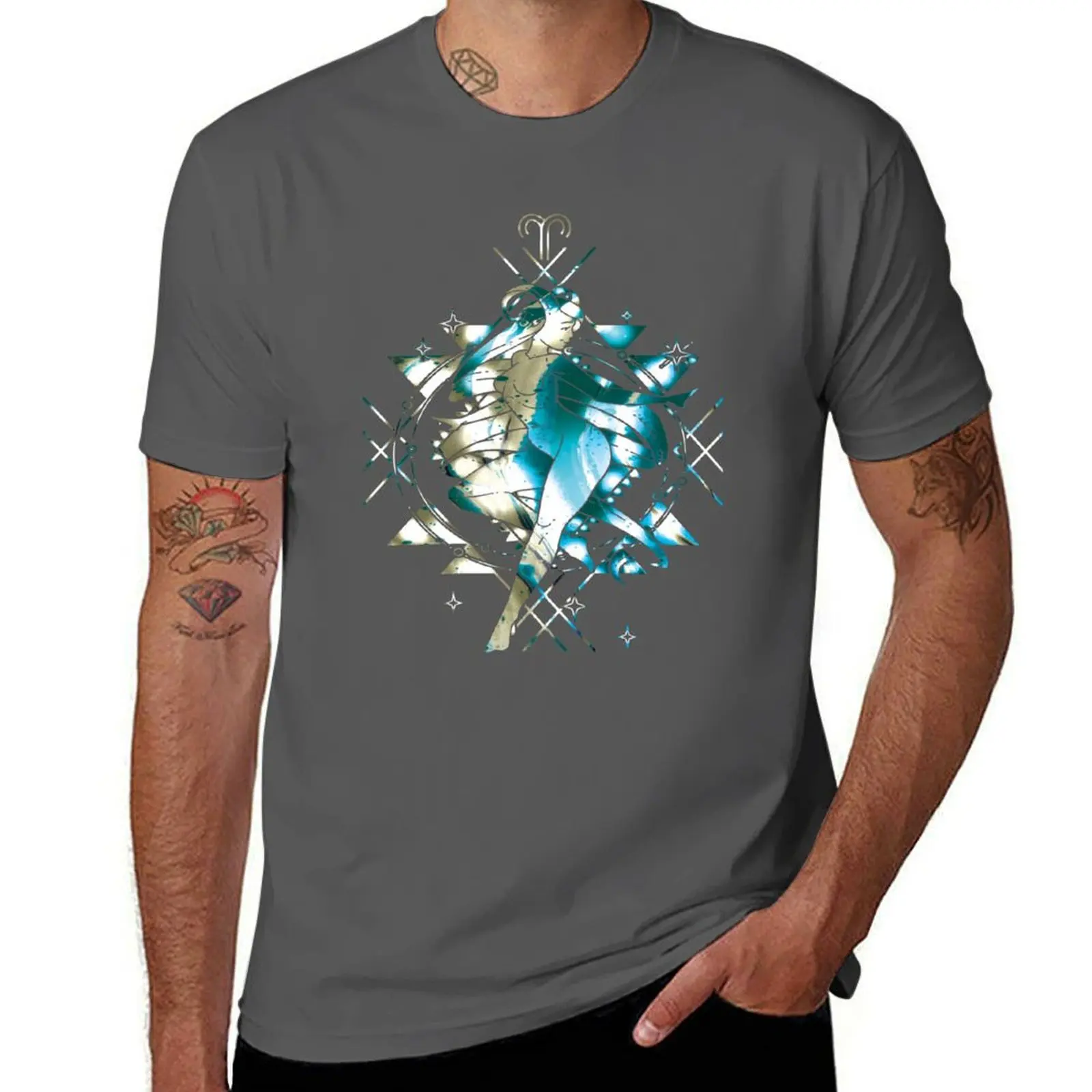 

zodiac sign Aries T-Shirt Gym Exercise Short Sleeve T-Shirt