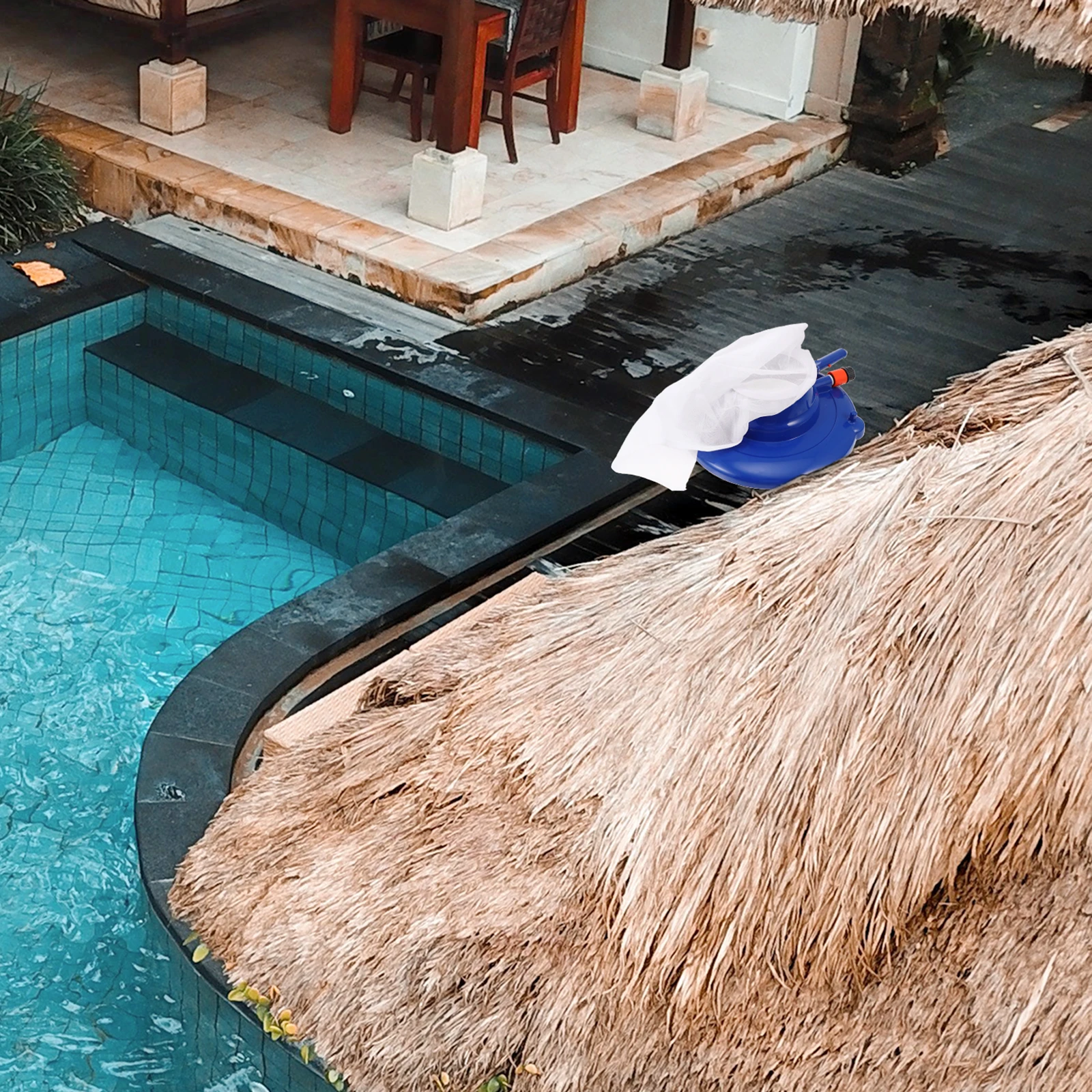 

Портативный очиститель для бассейна, АБС-материал, долговечные складные детали, подводная всасывающая головка, инструмент для пылесоса для бассейна, сад