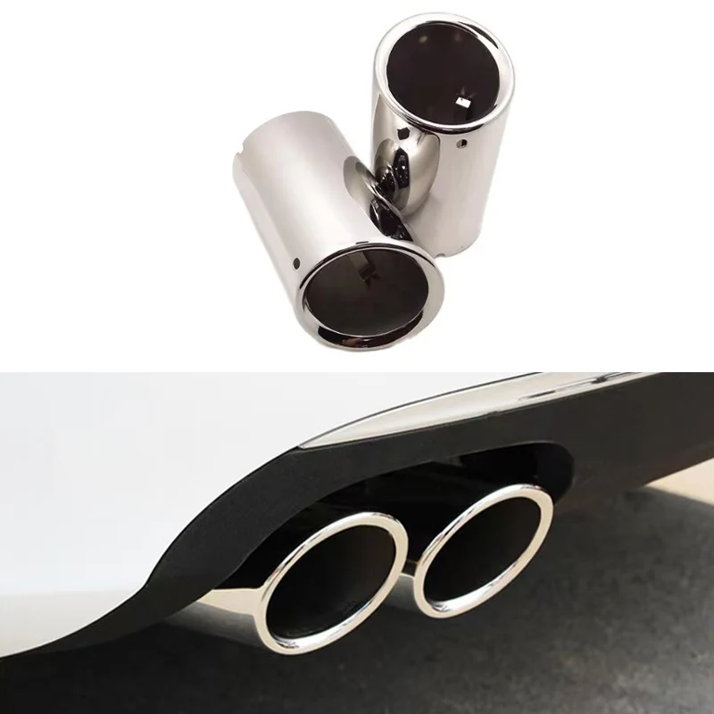 1PC For Audi Q3 2012 -2021 Exhaust Tip Muffler Rear Exhaust Pipe Tail Muffler Tip Stainless Steel  Auto Accessories Modification