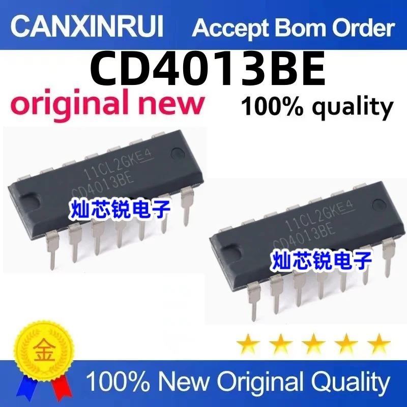 

（100 pieces）Inline CD4013BE DIP-14 HCF4013 HEF4013 Chip Double D Trigger
