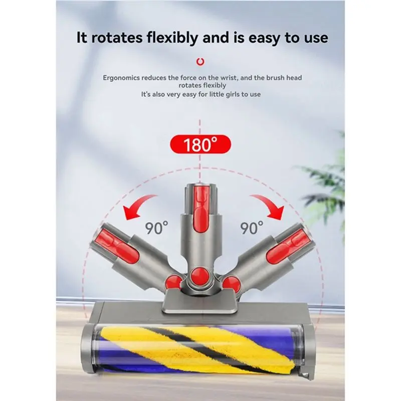 LITE Soft Roller Cleaner Head with Green LED Light for Dyson V15 V11 V10 V8 V7 Vacuum Attachment Parts