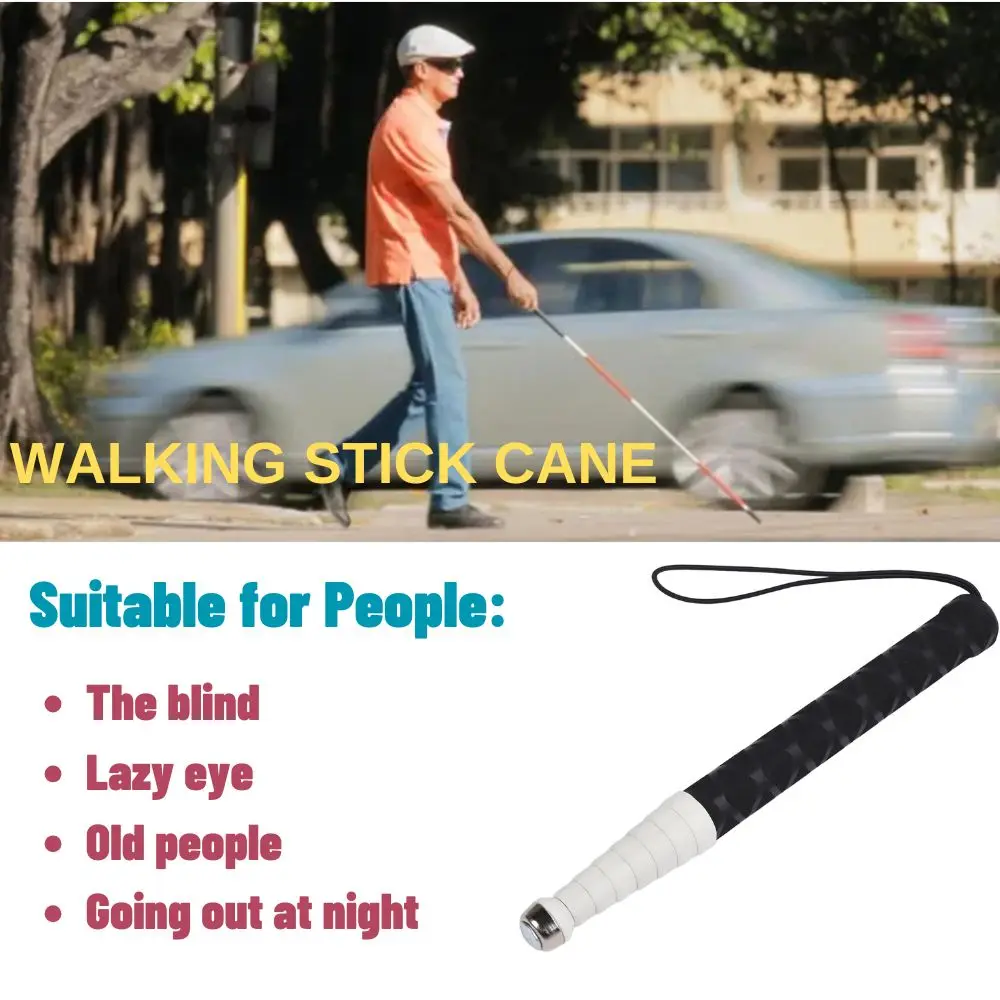 

Folding Walking Stick telescoping Walking Cane extendable White Cane for Blind and Visually impaired Retractable Cane