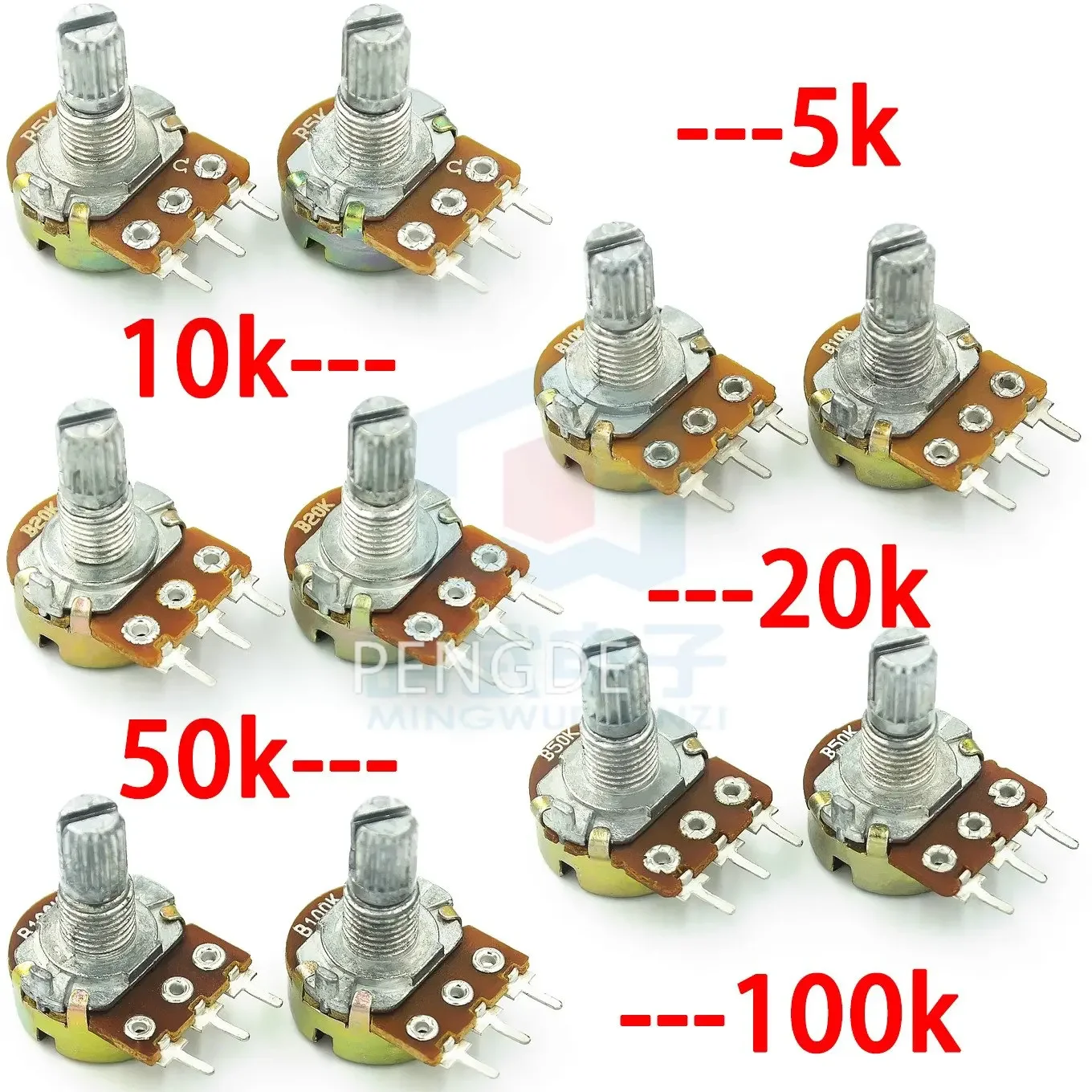 WH148 single potentiometer short handle 3 feet handle length 15mm adjustable resistance 5/10/20/50/100K