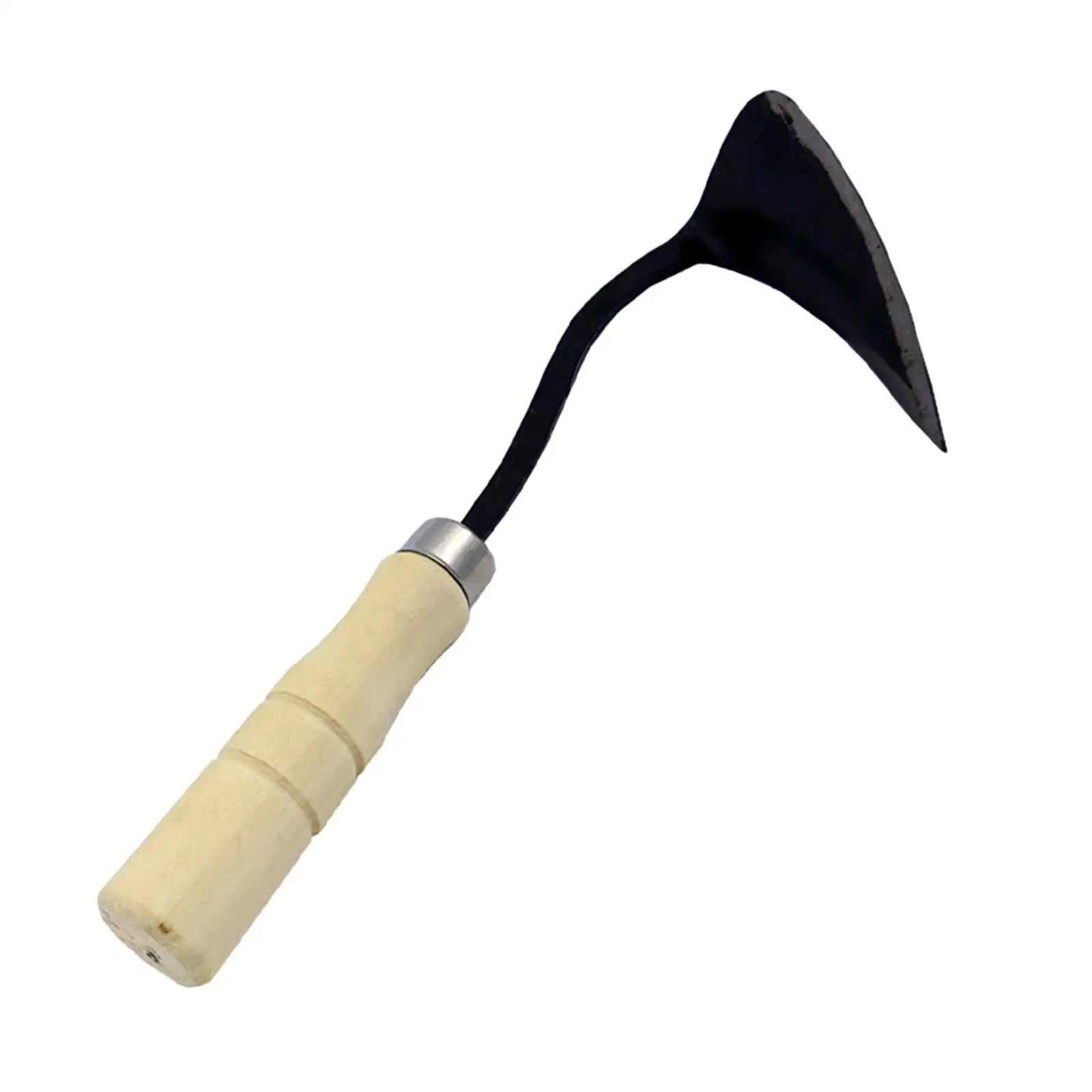 Multifunctional Hand Weeder Gardening Tool with Wood Handle for Weed Removal Transplanting Loosening Soil Field Work