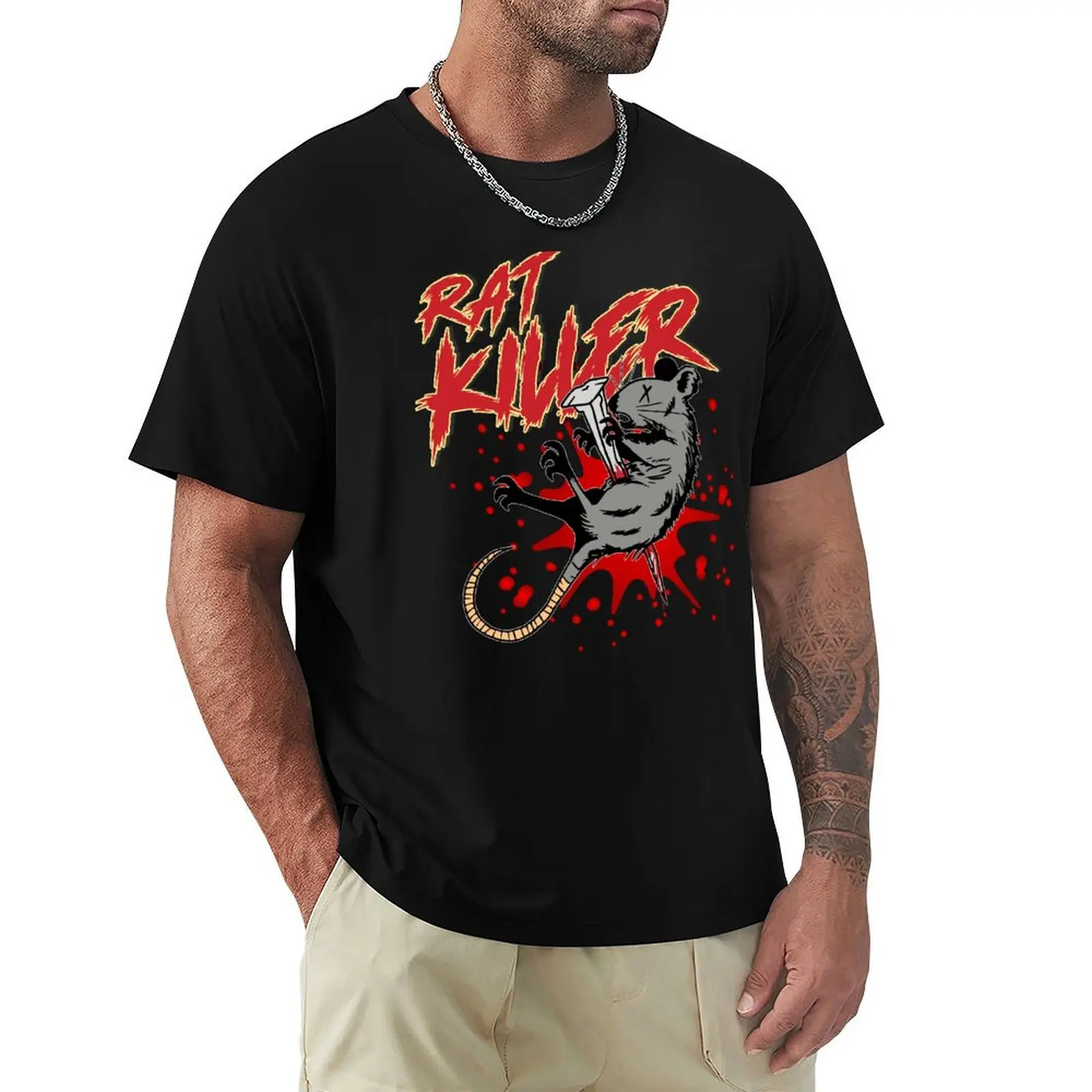 

Rat, Killer, mouse, (B) T-Shirt oversized graphic tee essential t shirt boys whites customs design your own men t shirt