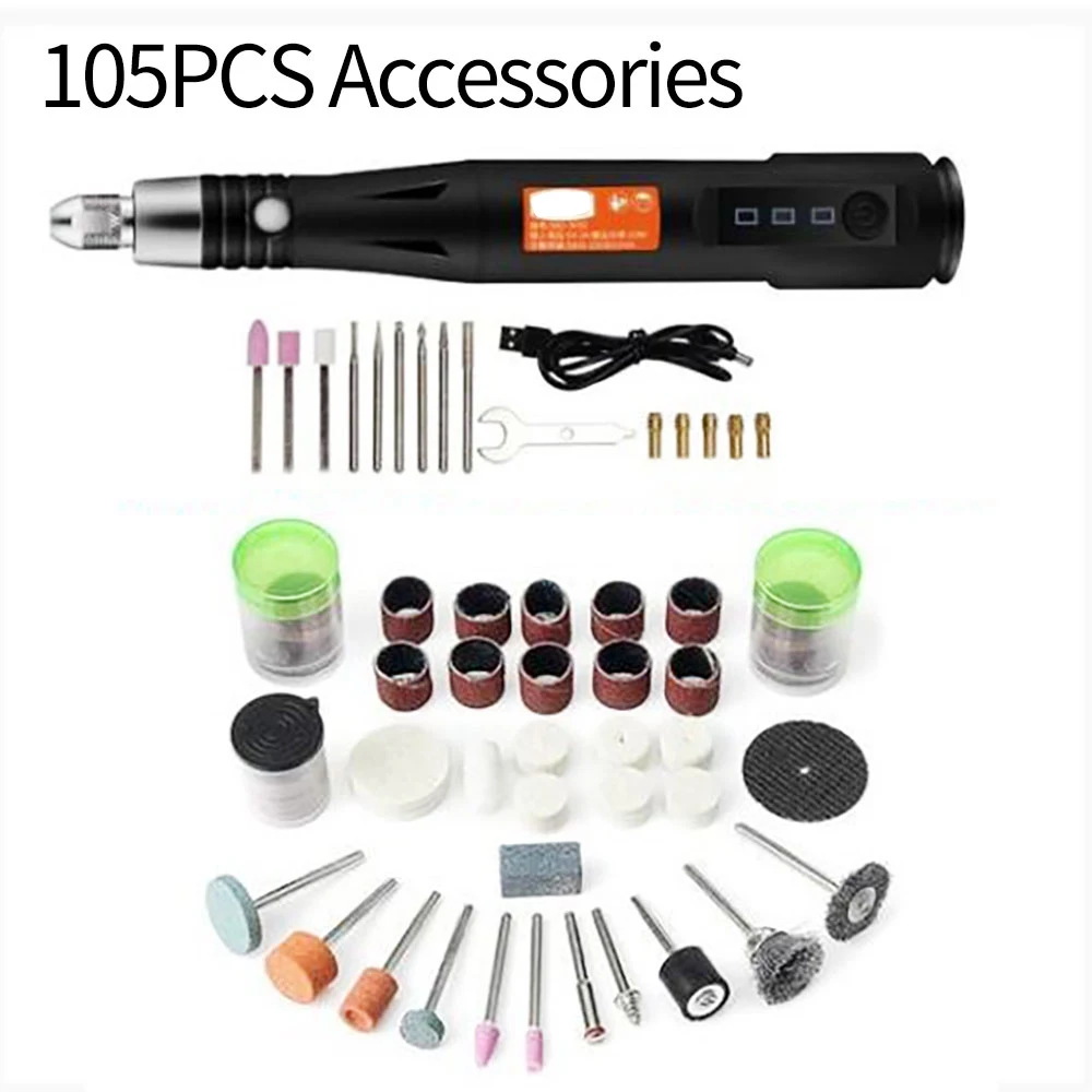 15000RPM Handheld USB Mini Electric Grinder Drill Engraving Pen Polishing Machine With Dremel Rotary Tool Accessories DIY Set