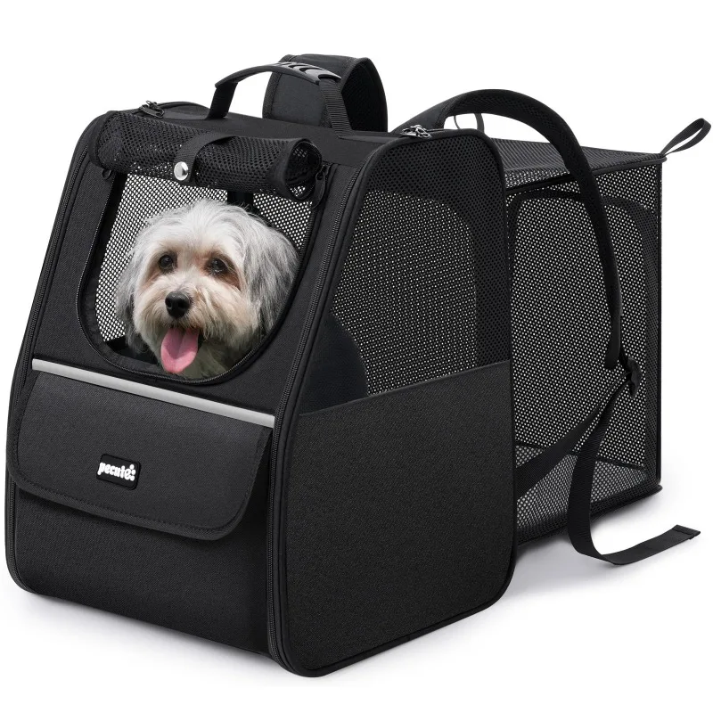 

Wholesale Expandable Pet Carrier Backpack with Safety Clip Inside, Durable Puppy Dog Carrier Bag for Travel Hiking Camping
