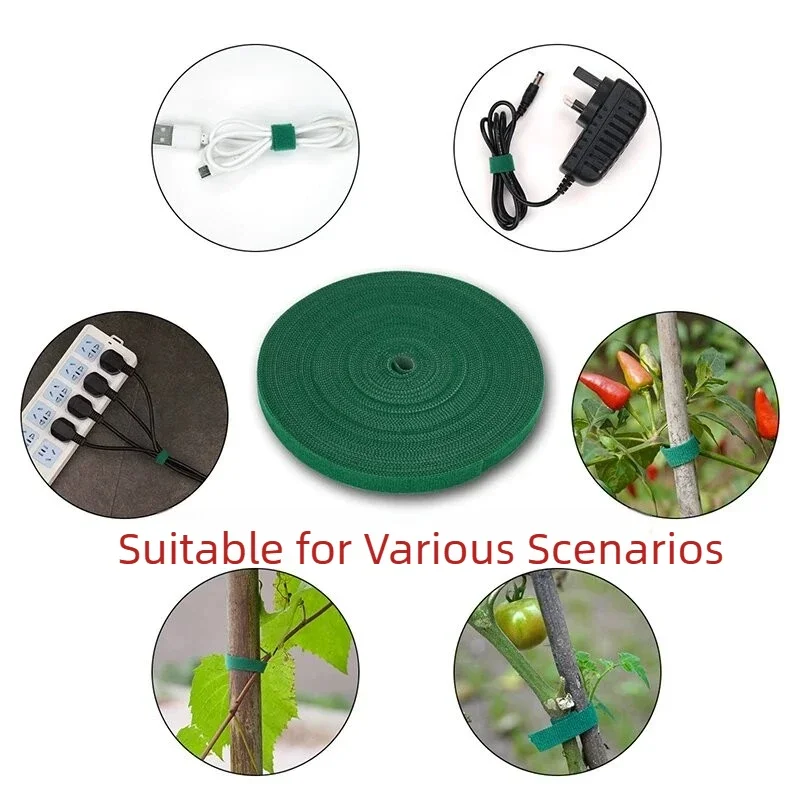Reusable Nylon Plant Ties Garden Twine Bandage Adjustable Self Adhesive Plant Hook Loop Support Data Cable Fastener Tape Strips