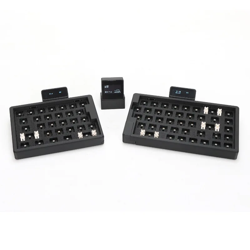 Wireless Split Keyboard Kit Customized RGB Hot Swap Ergonomics Dual Mode Split Keyboard with Screen Left Right Hand Keyboard