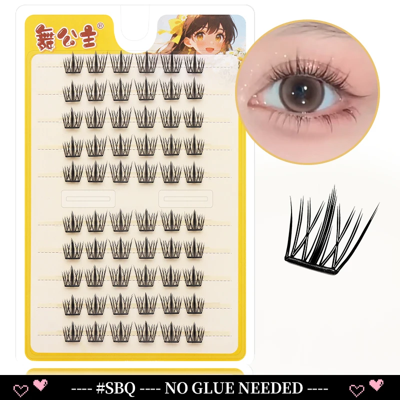 DINGSEN 10 Reihen Selbstklebende Einzelwimpern Ohne Klebstoff DIY Wimpernverlängerung Cluster Handgefertigte Wimpern Natürliche Wimpern – Detail 23