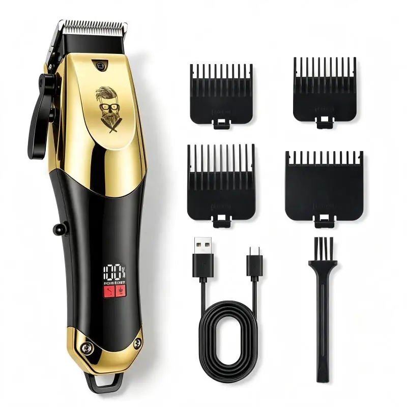 Men Grooming Hair Cutting Kit USB Rechargeable Wireless Hair Clipper Electric Trimmer Full Accessories for Family Daily Haircut