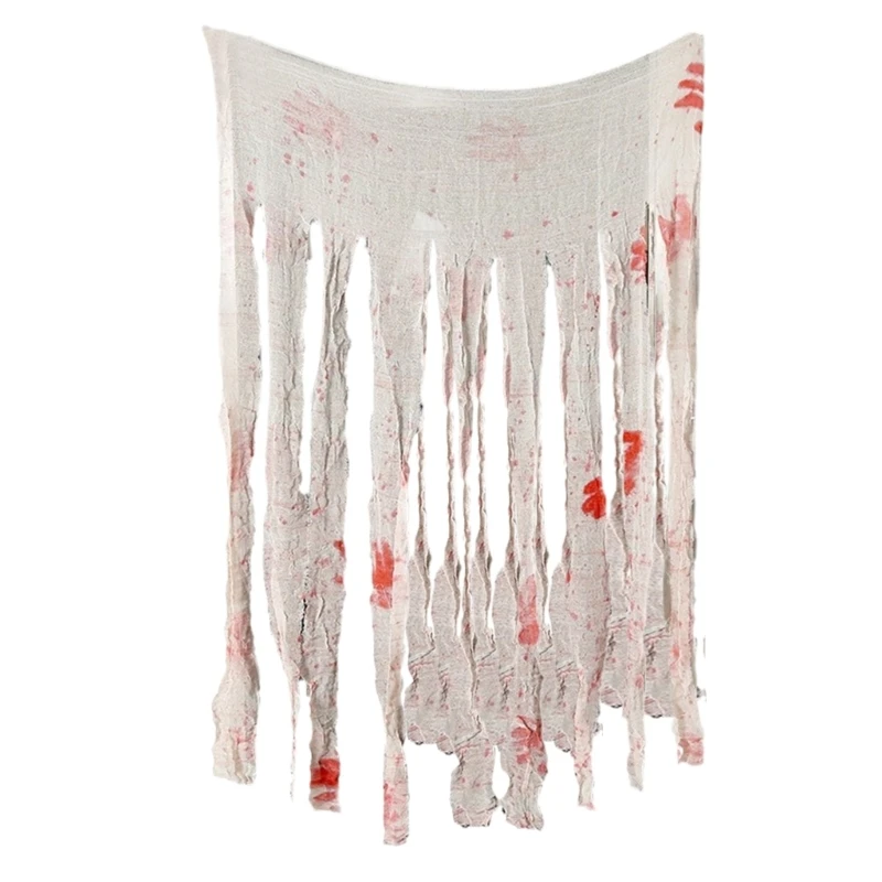 Blood Effect Halloween Door Curtain Decoration Bloodstained Gauze Door Curtains