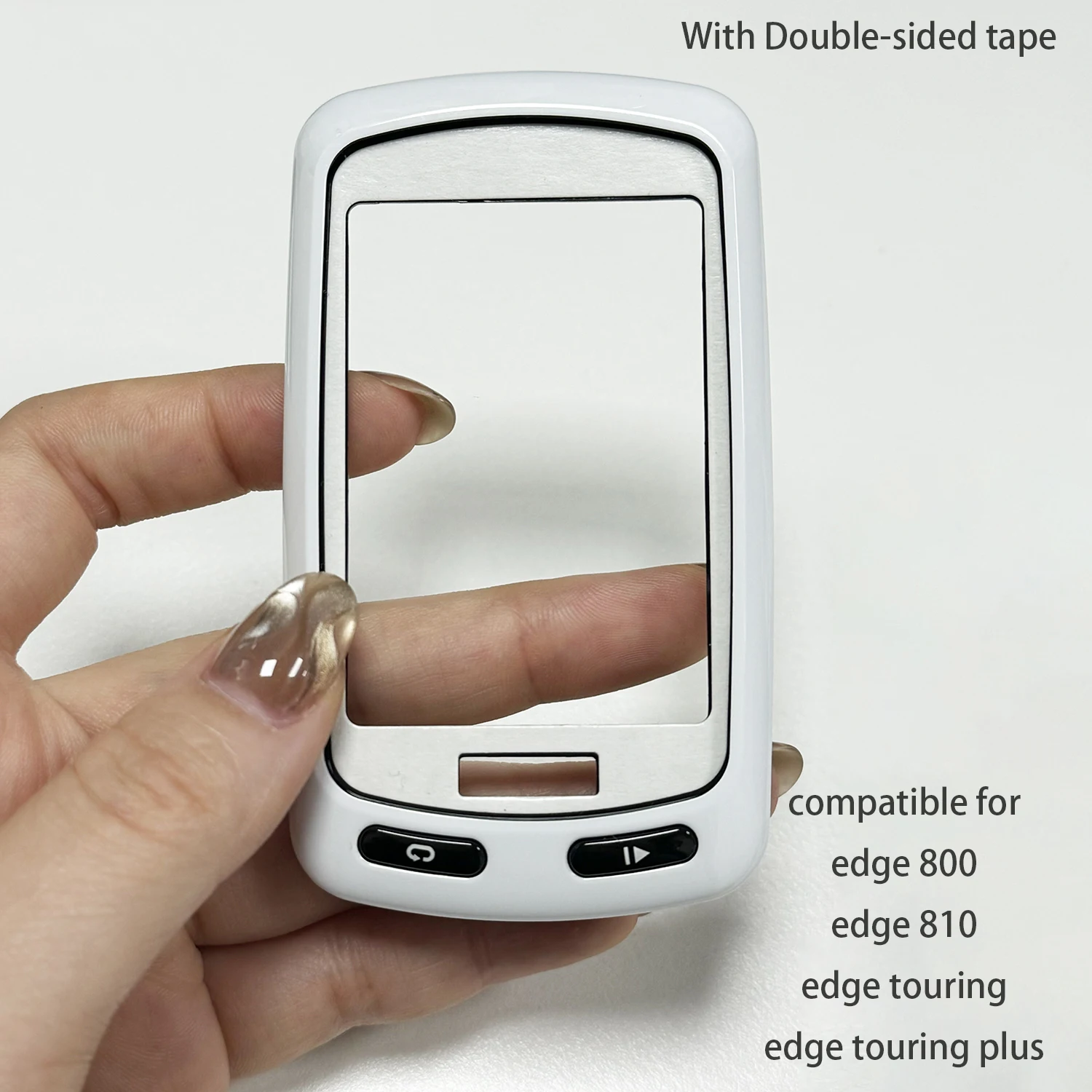 Moldura Frontal Branca Compatível com GARMIN Edge 800 810 Touring Plus, Capa Frontal com Proteção de Tela e Aro para Velocímetro – Peça de Reparo
