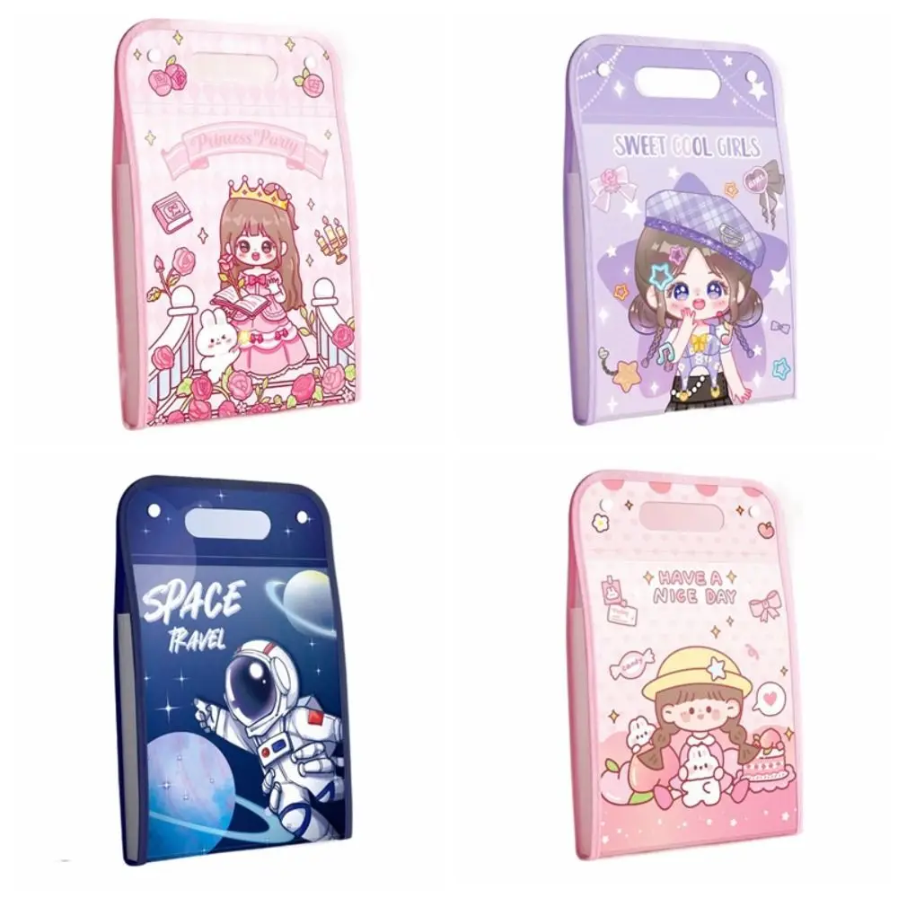 A4 A4 File Folder 13 Pockets Organizer Vertical Organ Bag Hand-held Cartoon Test Paper Storage Folder Documents