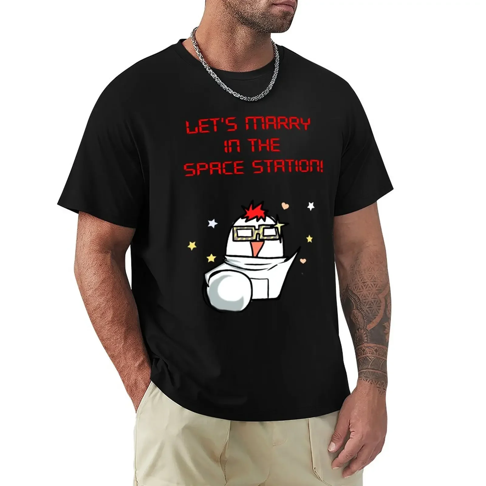 SEVEN, marry me in the space Station Mystic Messenger T-Shirt blacks graphics heavy weight t shirts for men