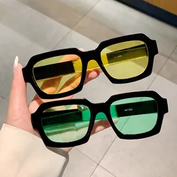 Square Sunglasses Women For Men 2025 Vintage Sun Glasses Luxury Brand Designer Punk Hip Hop Popular Summer Candy Shades UV400