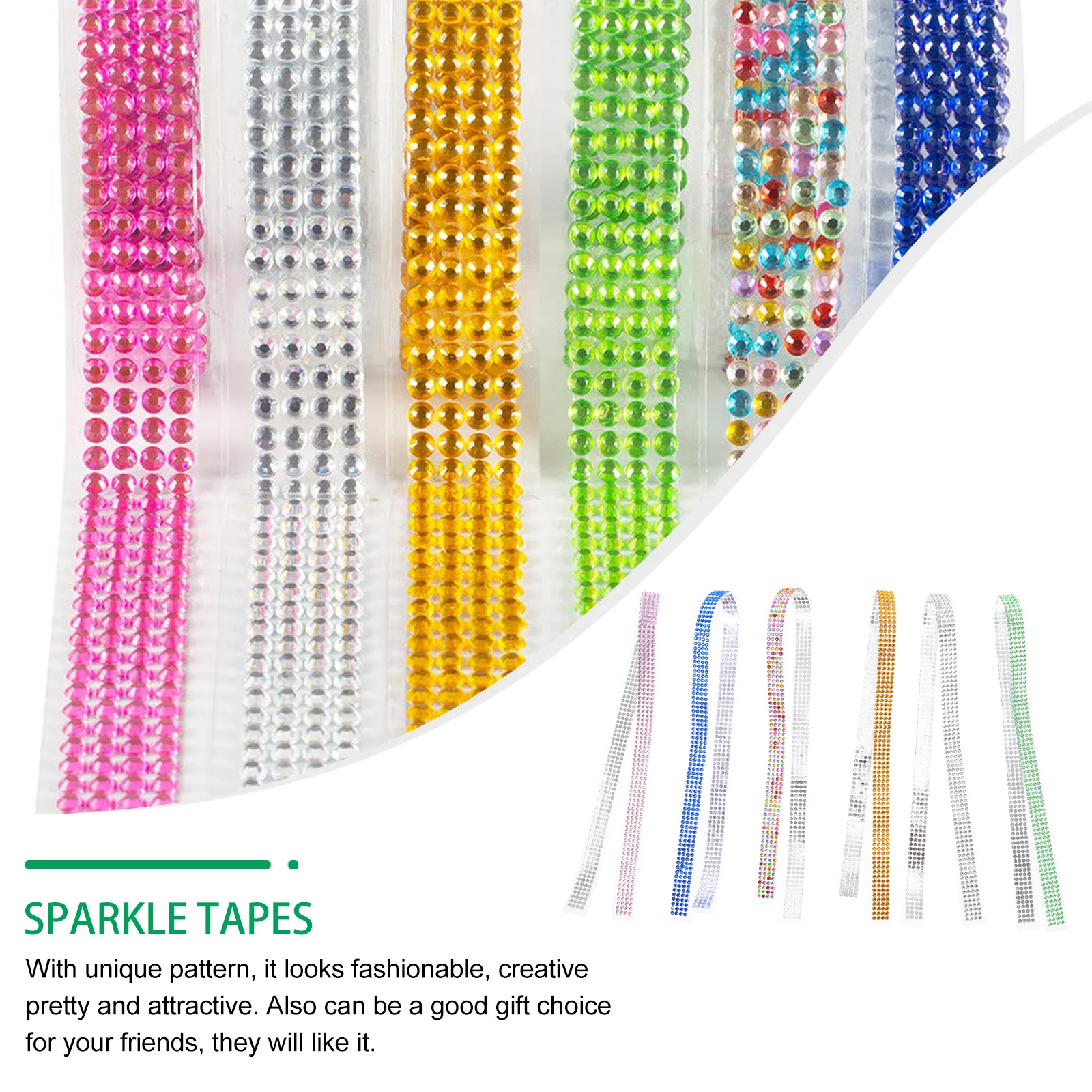 

6 Rolls Drill Tape Washi Tapes Masking Rhinestones Crystal Adhesive Gemstone Gift Wrapping Product