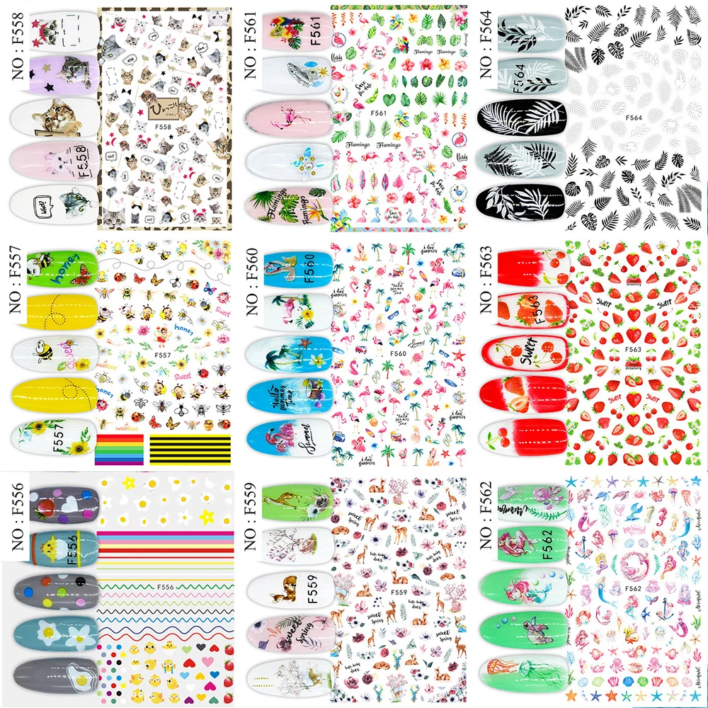 26 Style 3D Foil on Nails Water Stickers for Nails Hollow Manicure Sexy Slider Line Drawing Transfer Sticker Nail Art Decal