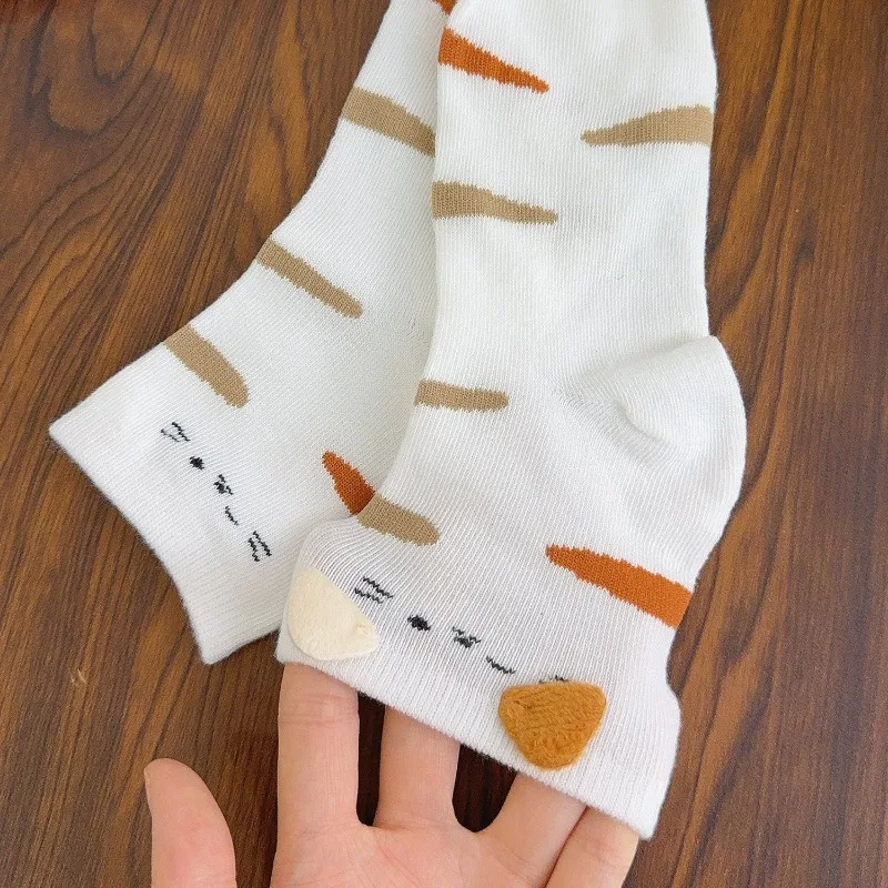 1/6 أزواج Kawaii جوارب بصور حيوانات منتصف العجل طول النمط الياباني لطيف الجوارب للنساء الأطفال جوارب مريحة الكرتون نمط